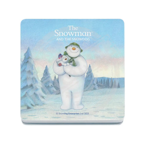 The Snowman and the Snowdog - Snowman Snowdog Pose Fridge Magnet Metal Signs