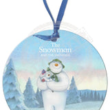 The Snowman and the Snowdog - Snowman Snowdog Pose Round Bauble Dangler Metal Signs