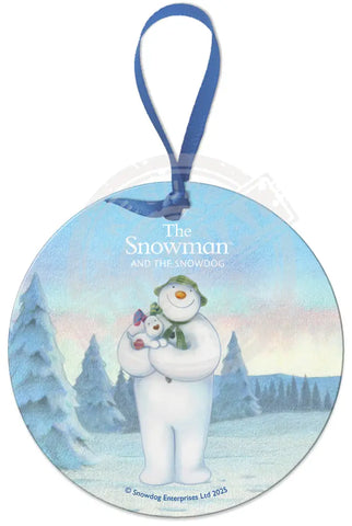 The Snowman and the Snowdog - Snowman Snowdog Pose Fridge Magnet Metal Signs