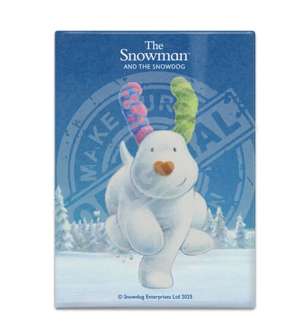 The Snowman and the Snowdog - Snowdog Running Fridge Magnet Metal Signs