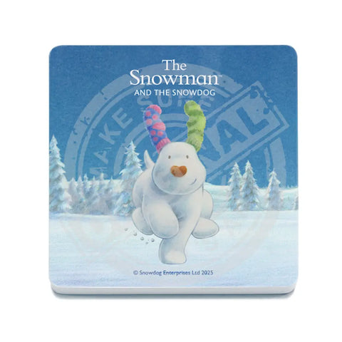 The Snowman and the Snowdog - Snowdog Running Fridge Magnet Metal Signs