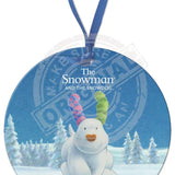 The Snowman and the Snowdog - Snowdog Running Round Bauble Dangler Metal Signs