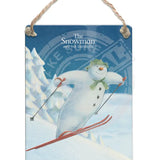 The Snowman and the Snowdog -Snowman Ski Jump Dangler Metal Signs