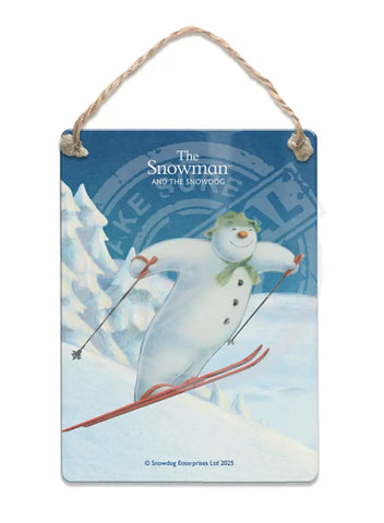 The Snowman and the Snowdog -Snowman Ski Jump Fridge Magnet Metal Signs