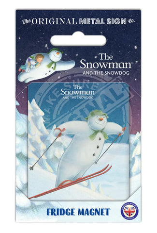The Snowman and the Snowdog -Snowman Ski Jump Fridge Magnet Metal Signs