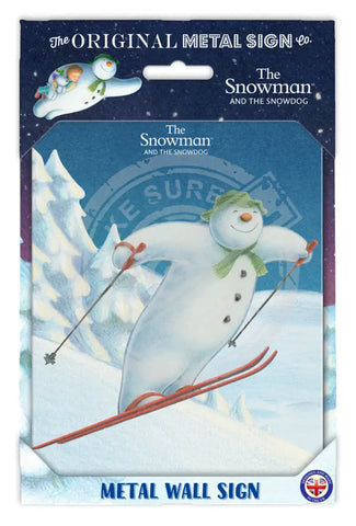 The Snowman and the Snowdog -Snowman Ski Jump Fridge Magnet Metal Signs