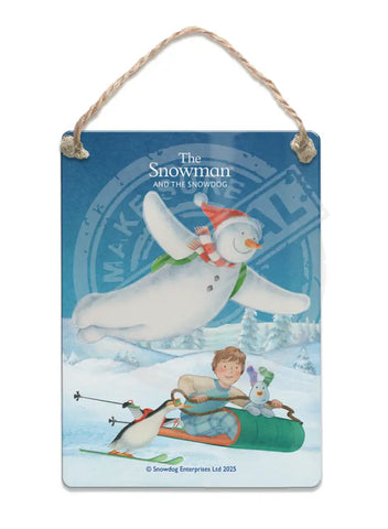 The Snowman and the Snowdog - Snowman Skiing Sledging Fridge Magnet Metal Signs