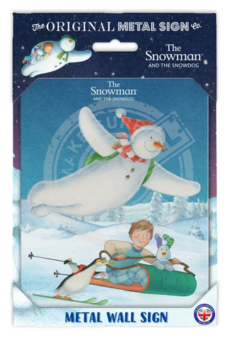 The Snowman and the Snowdog - Snowman Skiing Sledging Fridge Magnet Metal Signs