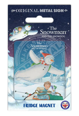 The Snowman and the Snowdog - Snowman Skiing Sledging Fridge Magnet Metal Signs