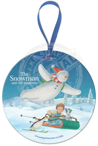 The Snowman and the Snowdog - Snowman Skiing Sledging Fridge Magnet Metal Signs