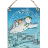 The Snowman and the Snowdog - Snowman Trio Flying Over Town Dangler Metal Signs