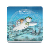 The Snowman and the Snowdog - Snowman Trio Flying Over Town Melamine Coaster Metal Signs
