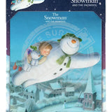 The Snowman and the Snowdog - Snowman Trio Flying Over Town Metal Signs