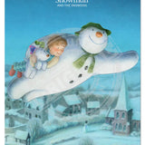The Snowman and the Snowdog - Snowman Trio Flying Over Town Mini Metal Sign 15cm x 20cm Metal Signs