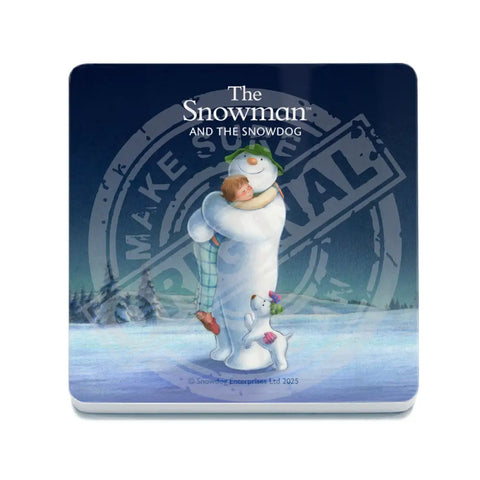 The Snowman and the Snowdog - Snowman Trio Hugging Fridge Magnet Metal Signs