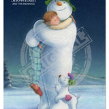 The Snowman and the Snowdog - Snowman Trio Hugging Mini Metal Sign 15cm x 20cm Metal Signs