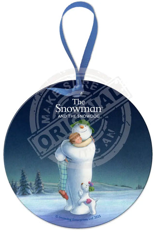 The Snowman and the Snowdog - Snowman Trio Hugging Fridge Magnet Metal Signs