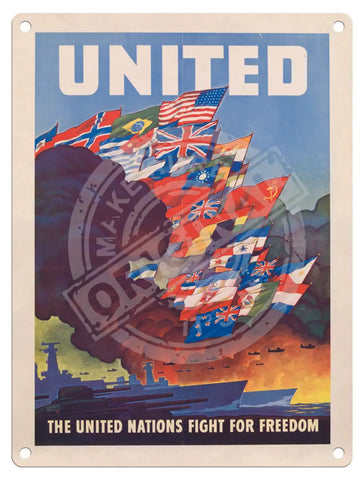 United Nations Metal Signs