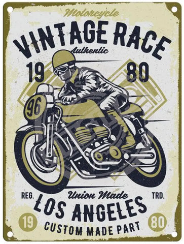 Vintage Race - Los Angeles metal sign
