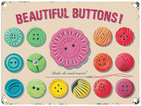 Beautiful buttons sign. Make do and mend.