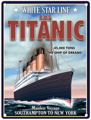 White Star Line Titanic metal sign