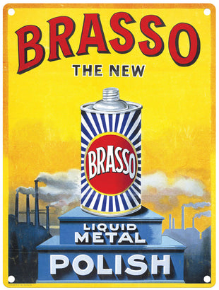 Brasso Liquid polish vintage metal sign