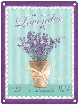 English Lavender in Pot metal sign
