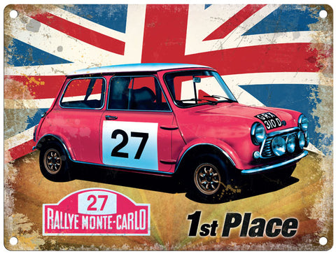 Mini Cooper Rallye Monte Carlo 1st place metal sign