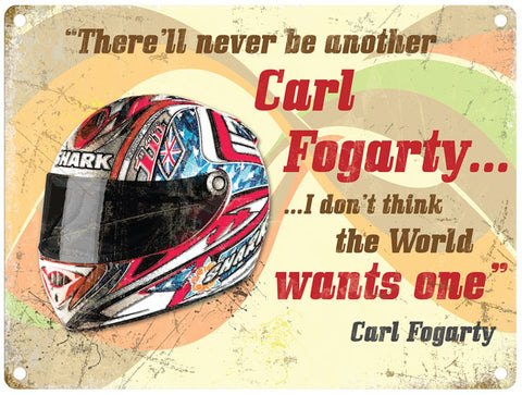Carl Fogarty Helmet metal sign