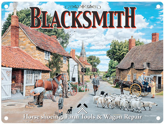 Blacksmith country scene by Trevor Mitchell