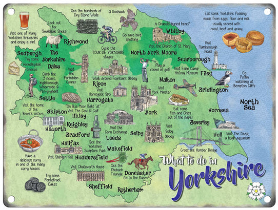 Map of Yorkshire metal sign