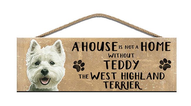 Personalised west highland terrier wooden sign