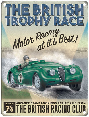 The British Trophy Race metal sign