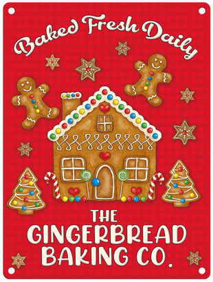 The gingerbread baking company christmas metal sign