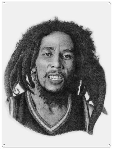 Bob Marley by Chris Burns. metal sign