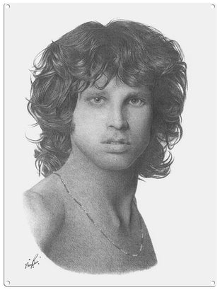 Jim Morrison illustration metal sign
