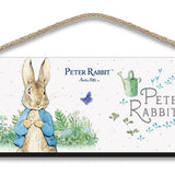 Beatrix Potter Peter Rabbit watching butterflies wooden sign