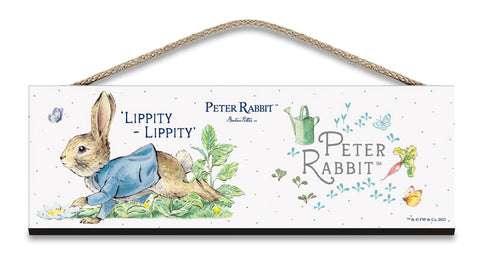 Beatrix Potter Peter Rabbit Lippity Lippity hanging wooden sign
