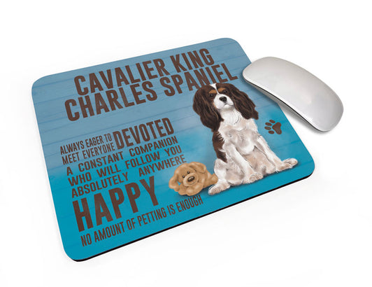 Cavalier King Charles Spaniel Dog characteristics mouse mat.
