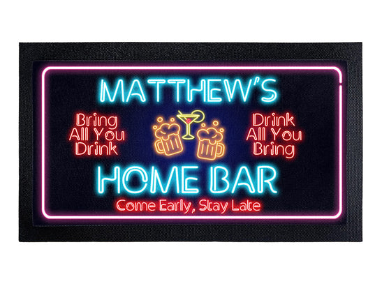 Home Bar neon look Personalised Bar Runner