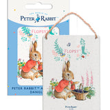Peter Rabbit Flopsy Bunny with basket of blackberries metal dangler sign