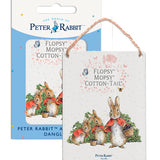 Peter Rabbit Flopsy Bunnies with basket of blackberries metal dangler sign