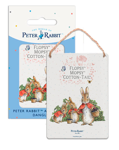 Peter Rabbit Flopsy Bunnies with basket of blackberries metal sign