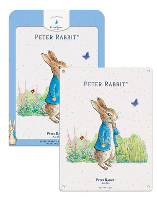 Beatrix Potter Peter Rabbit being thoughtful metal wall sign