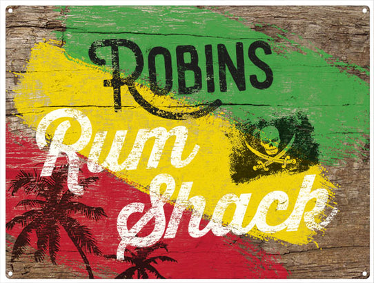 Personalised rum shack metal sign
