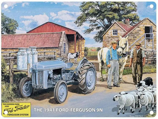 1941 Grey Ford Ferguson 9N Mini Metal Sign 15cm x 20cm Metal Signs