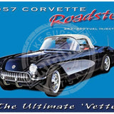 1957 Corvette Roadster Mini Metal Sign 15cm x 20cm Metal Signs