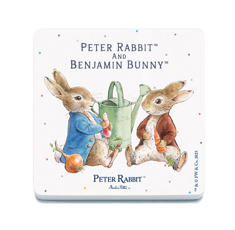 Beatrix Potter Peter Rabbit Benjamin Bunny sitting metal wall sign