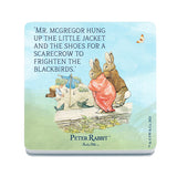Beatrix Potter Peter Rabbit Mr McGregor scarecrow melamine coaster