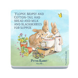 Peter Rabbit flopsy mopsy cottontail hanging melamine coaster